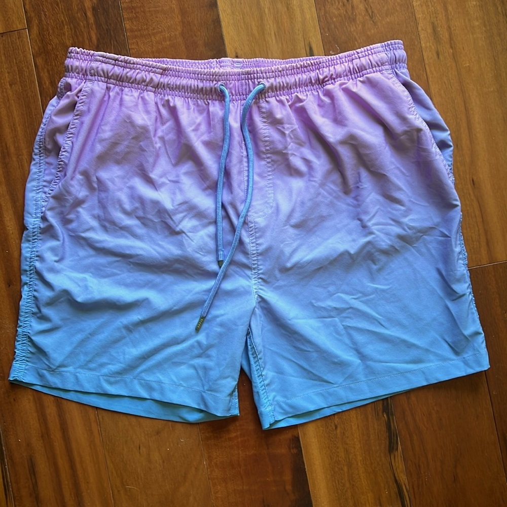 Stone Rose Swim Trunks Size XL, Color Blue and Purple Gradient